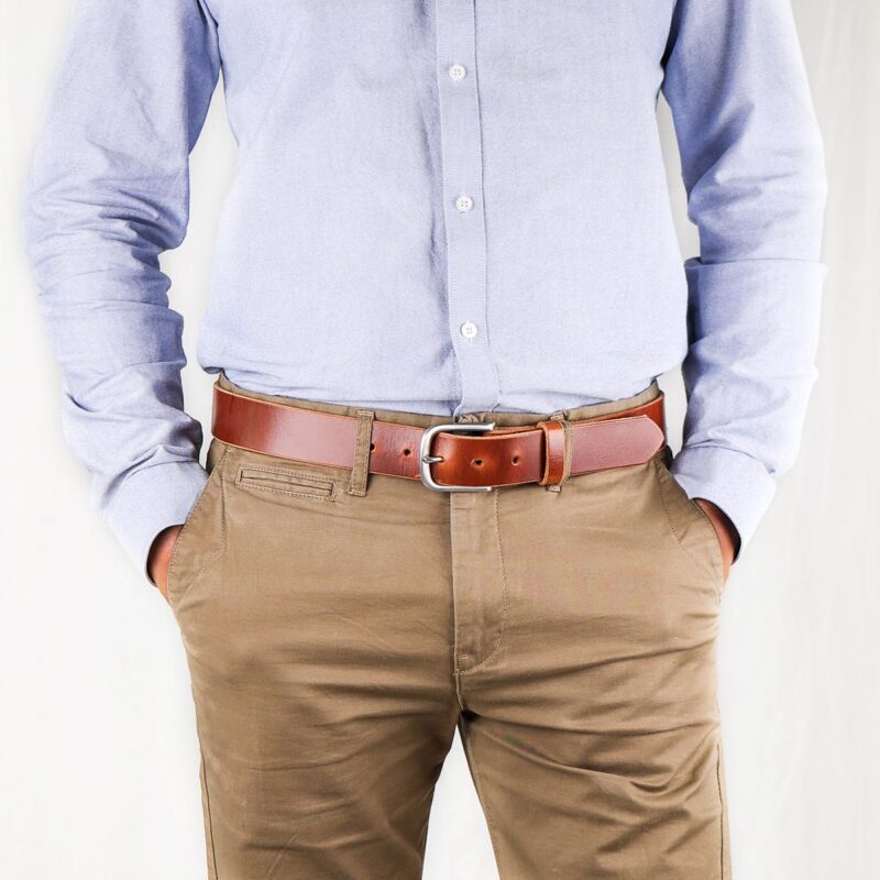 Axel läderbälte brun fram