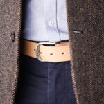 Axel läderbalte natur jacka narbild fram