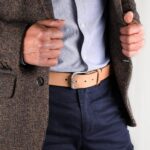 Axel läderbalte natur jacka narbild höger