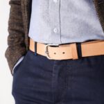 Axel läderbalte natur jacka narbild vänster