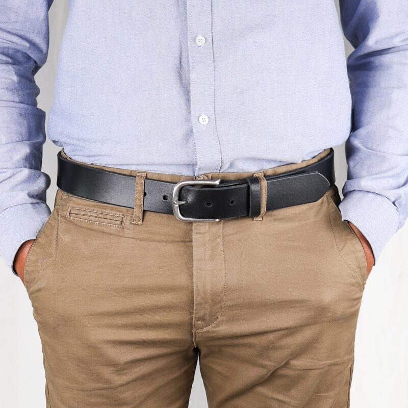 Axel läderbälte svart fram