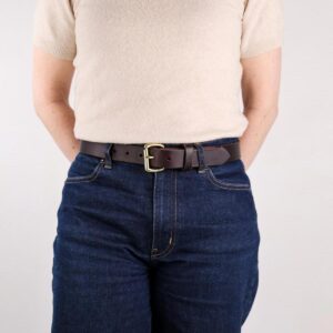 Clara Brett Läderbälte Mörkbrunt left