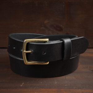 Klassiskt läderbälte svart