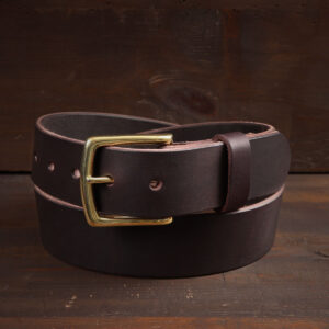 Klassiskt läderbälte mörkbrun