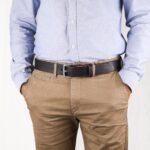 Erik läderbälte mörkbrun fram