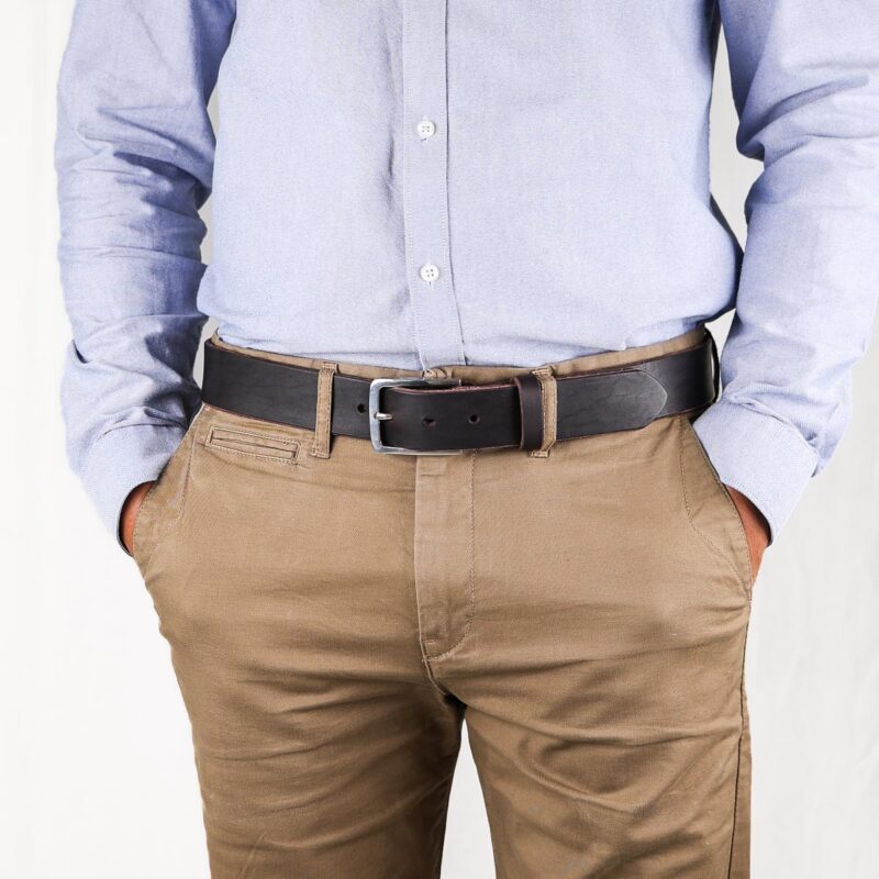 Erik läderbälte mörkbrun fram