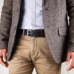 Erik läderbälte mörkbrun jacka fram