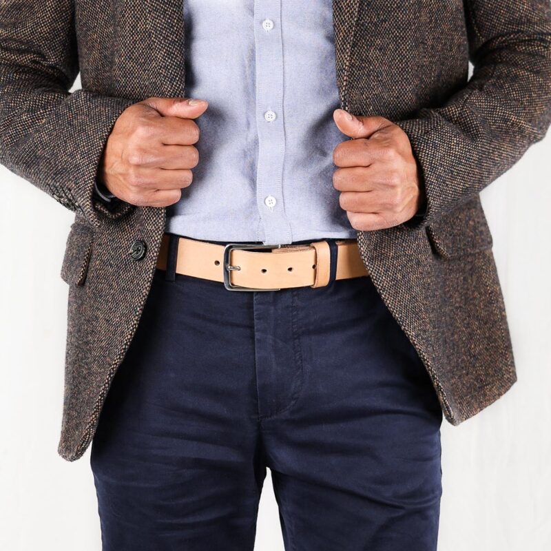 Erik läderbälte natur jacka fram