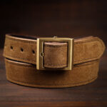 Heirloom roughout suede dubbelt läderbälte