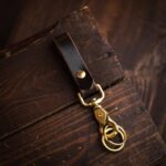 Läder loop nyckelring mörkbrun