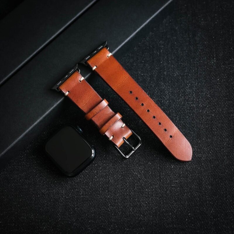 Läderarmband till Apple Watch Brun vänster