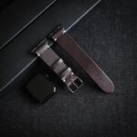 Läderarmband till Apple Watch Mörkbrun vänster