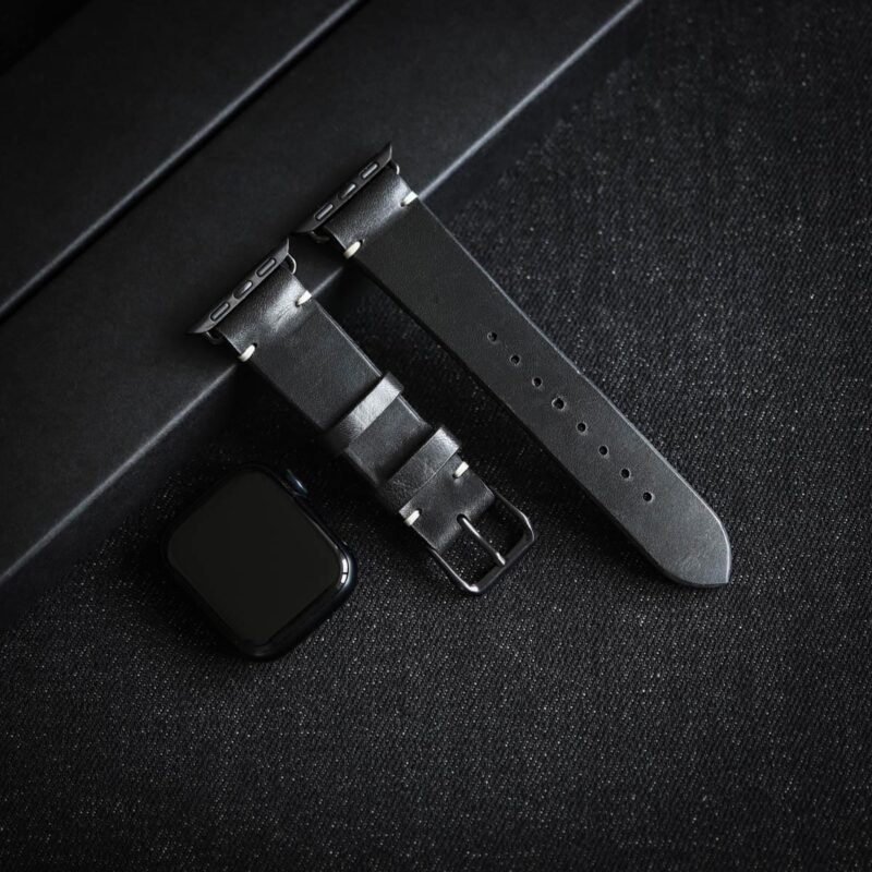 Läderarmband till Apple Watch Svart Vänster