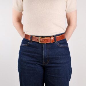 Maja Brett Läderbälte Brunt front