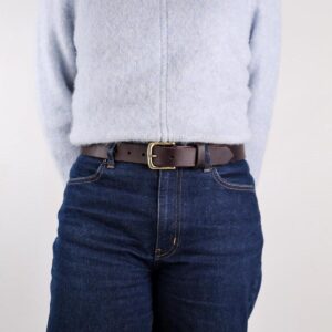 Maja Brett Läderbälte Mörkbrunt left