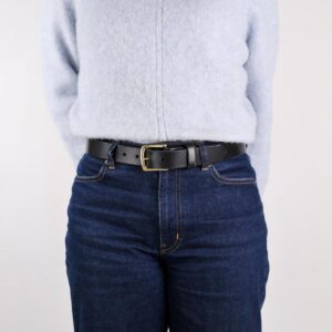 Maja Brett Läderbälte Svart front