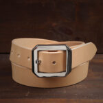 Nils natur läderbälte med rostfritt stålspänne