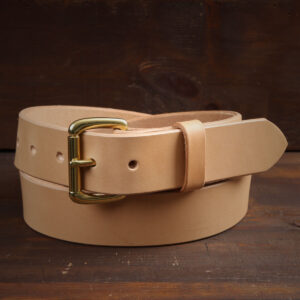 Nr. 1 natur läderbälte med mässingsspänne