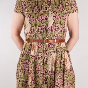 Nora Extra Smalt Läderbälte Brunt front