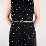 Nora Extra Smalt Läderbälte Svart dress front