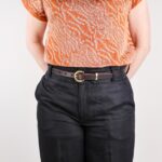 Nora Extra Smalt Läderbälte mörkbrunt pant right