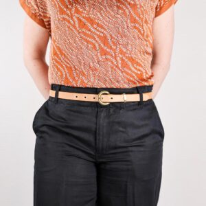 Nora Extra Smalt Läderbälte natur pant left