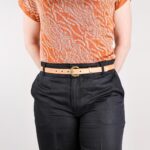 Nora Extra Smalt Läderbälte natur pant right