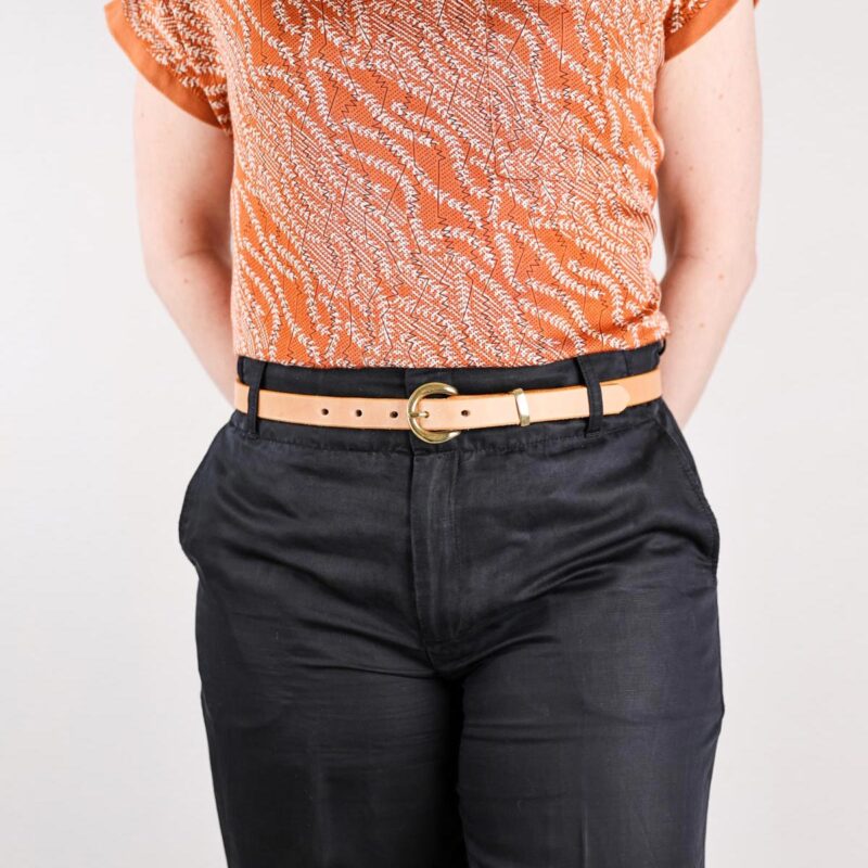 Nora Extra Smalt Läderbälte natur pant right