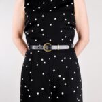 Nora Smalt Läderbälte Svart dress front