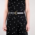 Nora Smalt Läderbälte Svart dress full