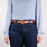 Nora Smalt Läderbälte brunt full