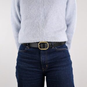 Sara Brett Läderbälte Svart med Mässingsspänne right