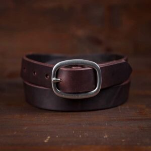 Sara Brett Mörkbrunt Läderbälte med Silverspänne för dam