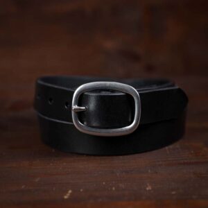 Sara Brett Svart Läderbälte med Silverspänne för dam