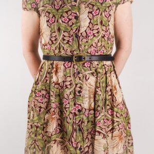 Sara Extra Smalt Läderbälte Mörkbrunt med Mässingsspänne front