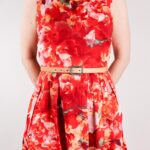 Sara Extra Smalt Läderbälte Natur med Silverspänne dress front