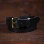 Smalt läderbälte svart