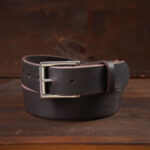 Vidar läderbälte mörkbrun