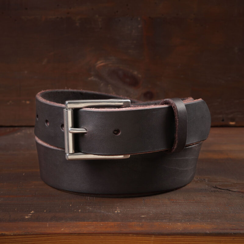Vidar läderbälte mörkbrun