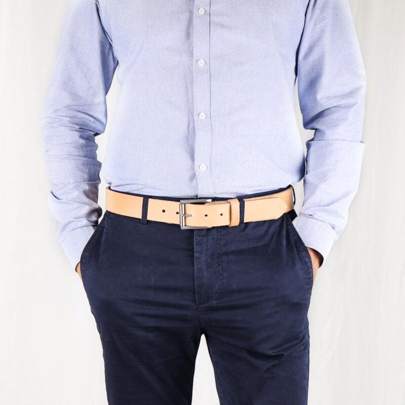 Vidar läderbälte natur fram