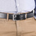 Vidar läderbälte svart närbild höger