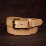 smalt läderbälte natur