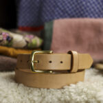 Classic Slim Leather Belt Natural