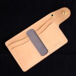 Leather biker wallet blue front