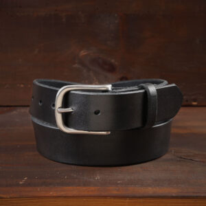 Axel Black Leather Dress Belt