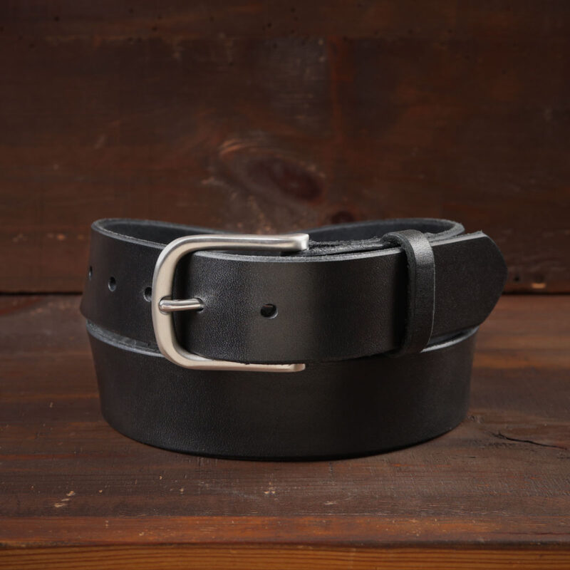 Axel Black Leather Dress Belt