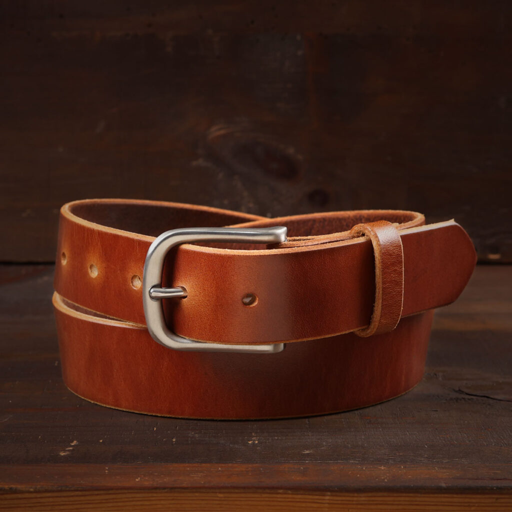 Axel Brown Leather Dress Belt