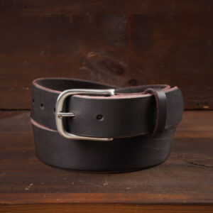 Axel Dark Brown Leather Dress Belt