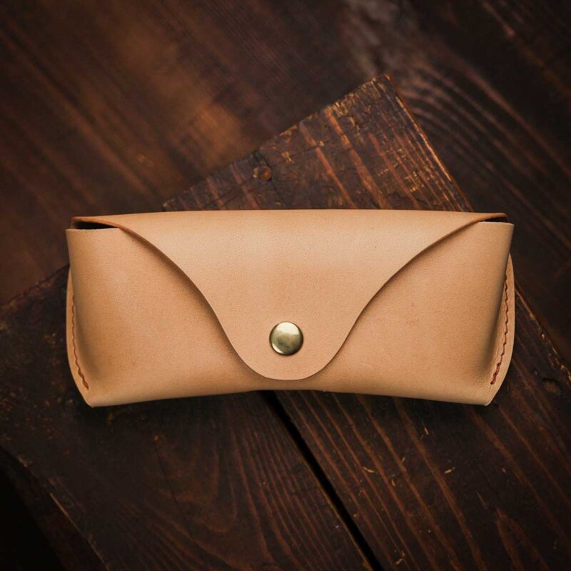 Classic Leather Sunglasses Case Natural front