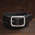 Ebbe Black Leather Belt with Stainless Steel Buckle
